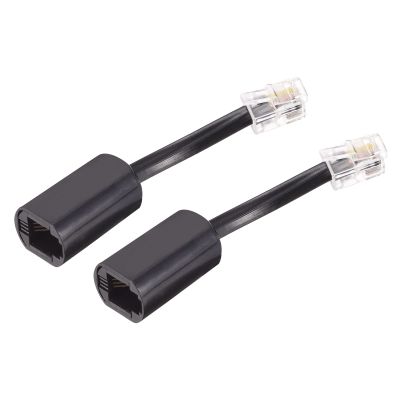 MECCANIXITY Telephone Cord Detangler 360 Degree Rotating Landline Cable Anti-Tangle Phone Cord Black 2pcs