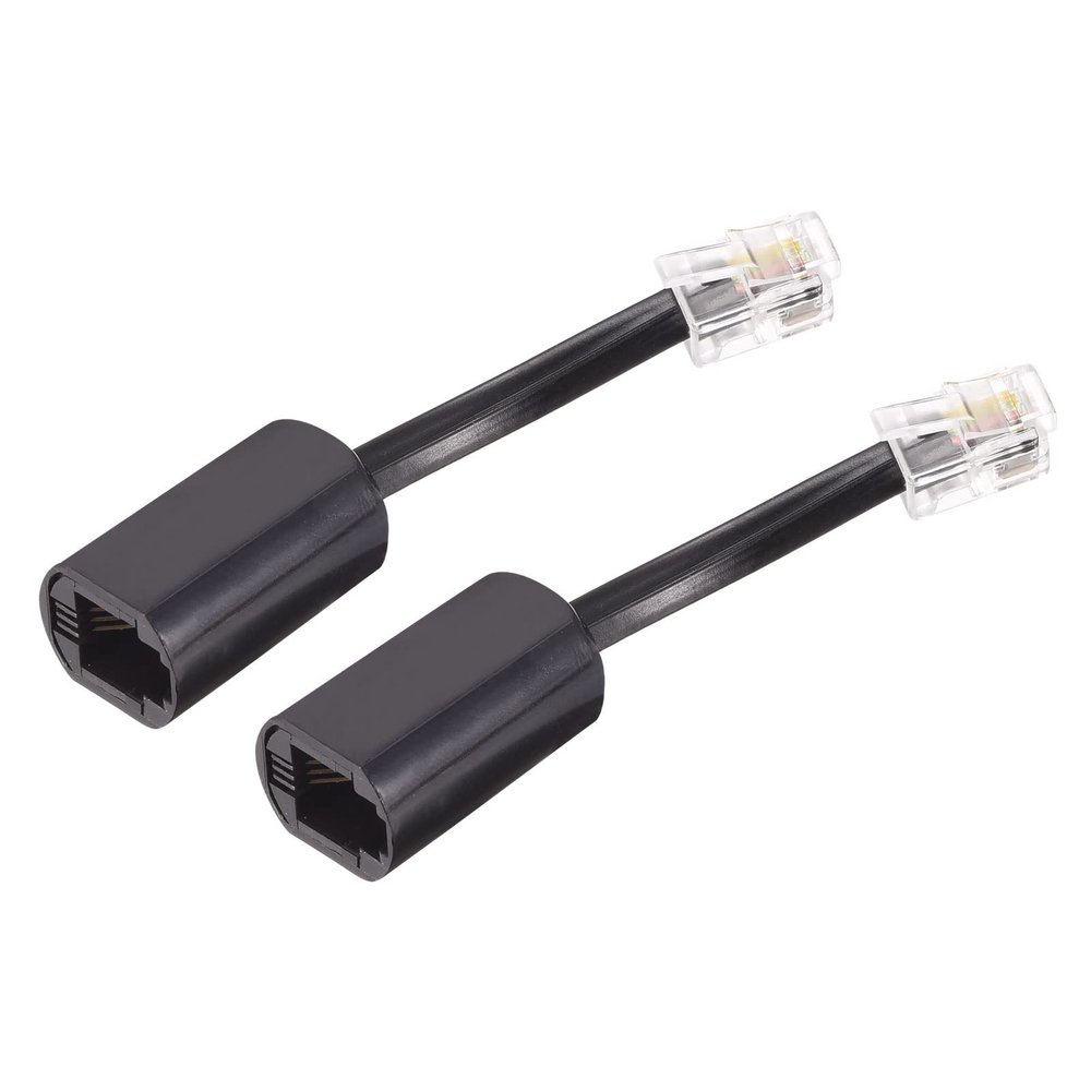 MECCANIXITY Telephone Cord Detangler 360 Degree Rotating Landline Cable Anti-Tangle Phone Cord Black 2pcs