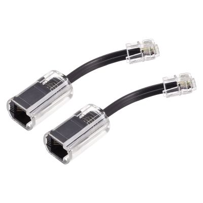 MECCANIXITY Telephone Cord Detangler 360 Degree Rotating Landline Cable Anti-Tangle Phone Cord Clear Black 2pcs