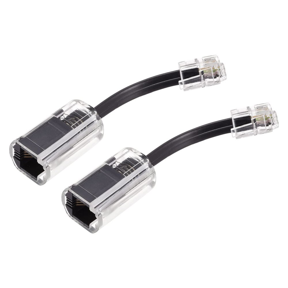 MECCANIXITY Telephone Cord Detangler 360 Degree Rotating Landline Cable Anti-Tangle Phone Cord Clear Black 2pcs