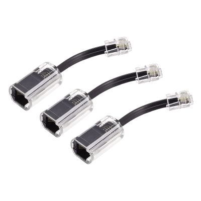 MECCANIXITY Telephone Cord Detangler 360 Degree Rotating Landline Cable Anti-Tangle Phone Cord Clear Black 3pcs