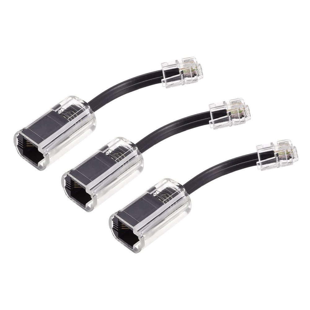 MECCANIXITY Telephone Cord Detangler 360 Degree Rotating Landline Cable Anti-Tangle Phone Cord Clear Black 3pcs