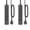 2 Pack Power Strip Surge Protector-5 Widely Spaced Outlets 3 USB Ports(1 USB C Port),1250W/10A with 5Ft Extension Cord, Power Strips with Surge Protection, Wall Mount for Home Office,Black view 1