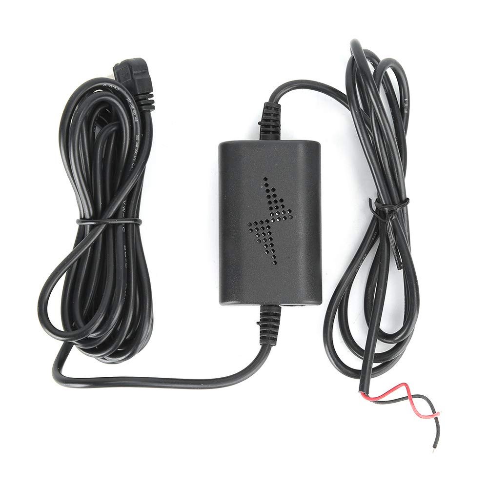Car Dash Camera Cable, 12V/24V to 5V 2.5A Car Hard Wire Kit Parking Monitor Converter Cable Mini USB Right Elbow