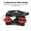 Camera Photography Tripod Leveler Tri-Wheel Leveling Base,Aluminum Alloy Bubble Level and 3/8 inch Screw, 3 Dials with +/-5 Degree Precision Adjustment for DSLR Camera view 2