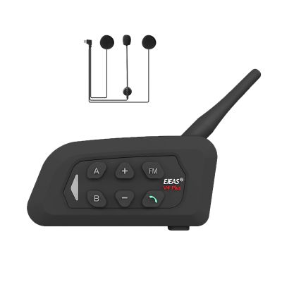MIMIRACLE V4 Plus Motorcycle Helmet Bluetooth Intercom Headset, Up to 4 Riders 1500M IP65 Waterproof Motorbike Communication System for Skiing/ATV/Off Road -1 Pack