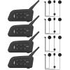 MIMIRACLE V4 Plus Motorcycle Bluetooth Headset, 4-Rider Helmet Intercom view 1