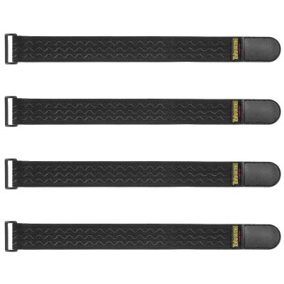 Trilancer Elastic Cinch Straps with Anti-Slip Strips, 2" x 18"(4 Pack) Hook and Loop Storage Straps with Buckle, Bundling Bands for Extension Cords, Cables, Ropes, Hoses, Bike, Boat, Pant Garters