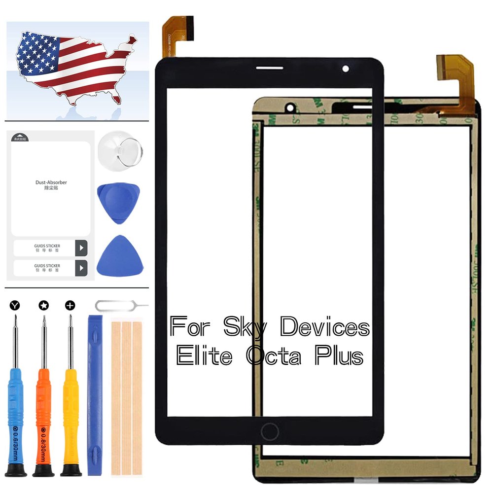 for Sky Devices Elite Octa Plus Screen Replacement for Sky Devices Elite OctaPlus 8 inch 45pin Tablet PC Touch Screen Panel Digitizer Glass Full Repair Parts Kit with Tools (Not LCD Display)