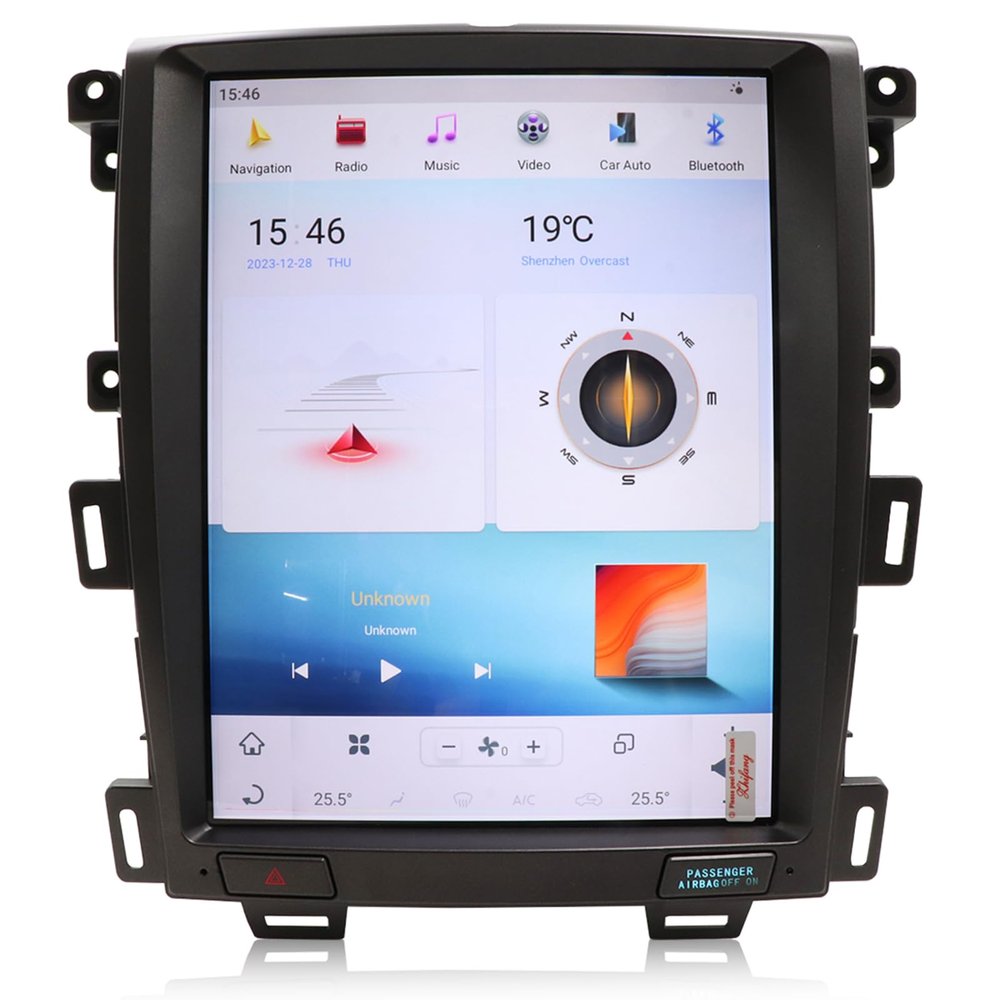 ASVEGEN 12.1 Inch Touch Screen Android 9.0 Car Stereo GPS Navigation for Ford Edge 2011-2012, 4+64G