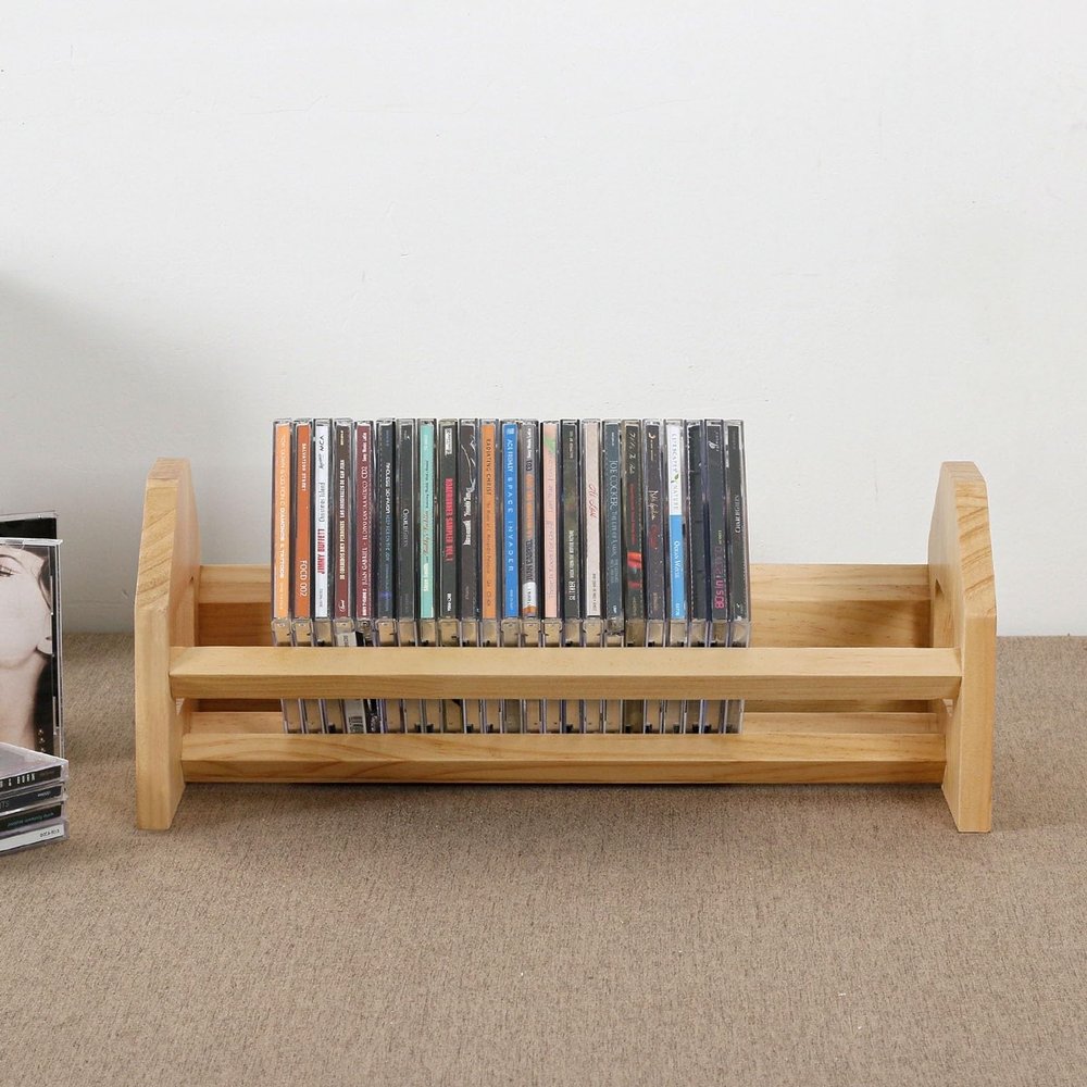 CD Record Storage Rack Solid Wood CD DVD Rack Blu-ray Disc DVD Collection Rack Game Disc Display Rack 4319.518cm
