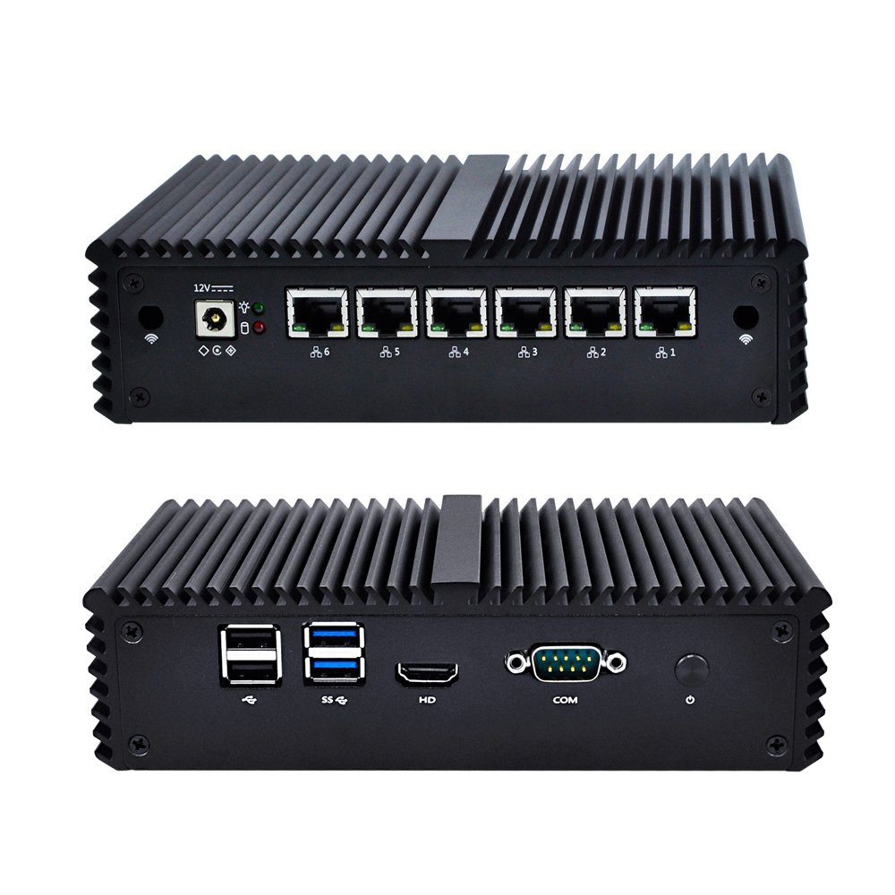 Best Firewall Hardware Qotom-Q535G6 Intel Core I3-7100U,2.4Ghz Kaby Lake AES-Ni (Barebones) 6 Intel Gigabit Nic, Support Opnsense, Ipfire, Openwrt,Centos