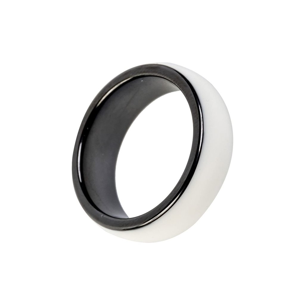 HECERE RFID White Ceramics Smart Finger rewrite Ring T5577 Chip 125KHZ Wear for Men or Women (White-Blank 19mm)
