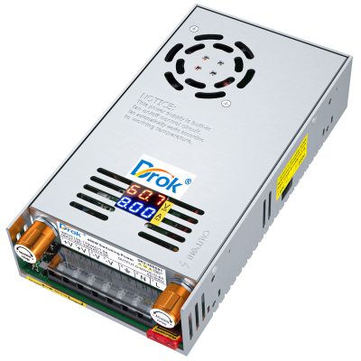 DROK 60V Power Supply, AC 110V 220V to DC 0-60V 0-8A 480W Buck Converter, Amp Adjustable Adapter Regulated 12V 24V 36V 48V 60Volt Switching Voltage LED Transformer Charger for Computer CCTV Lab