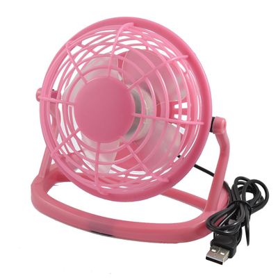 Ruilogod Adjustable Rosy Brown Plastic 4-Paddle USB Cooler Cooling Desk Mini Fan
