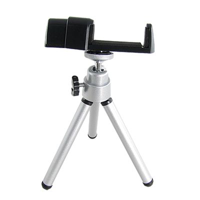Ruilogod Silver Tone Black Foldable Digital Camera Tripod Bracket Stand