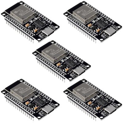 5PCS ESP32 Type C Development Board ESP32S Type-C USB WiFi + Bluetooth ESP-WROOM-32 CH340C 2.4GHz Dual Core WiFi NodeMCU Processor Microcontroller ESP32-DevKitC-32