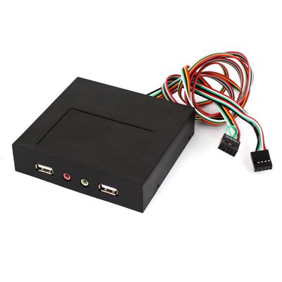 Ruilogod USB 2.0 Hub 3.5mm Mic Audio PC Floppy Drive Front Panel Board Adapter
