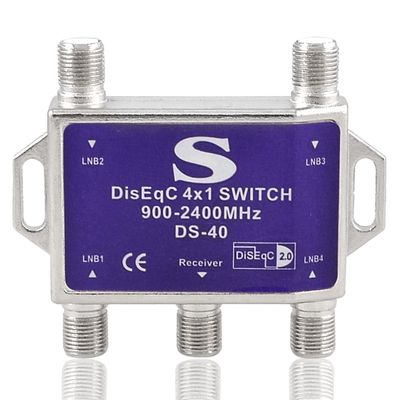 Ruilogod Switch 4X1 DiSEqC Satellite Dish FTA Receiver 4 in 1 500mA