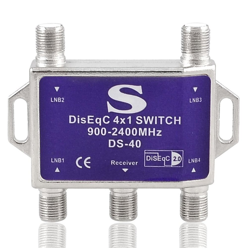 Ruilogod Switch 4X1 DiSEqC Satellite Dish FTA Receiver 4 in 1 500mA