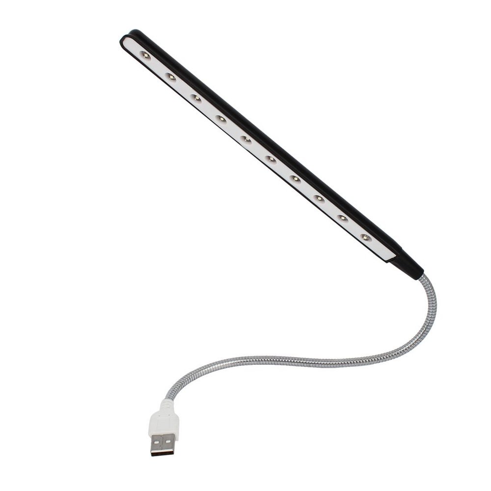 Ruilogod Black Head Flexible Gooseneck 10 LED USB Keyboard Light Reading Lamp(id:09 2eb 1a 9a6 884