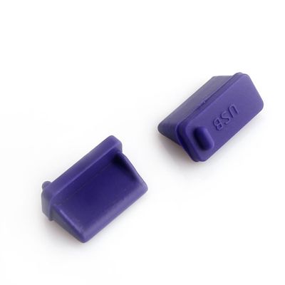 Ruilogod Phone PC Silicone Female USB Port Cover Cap Anti Protector Purple 20 PCS