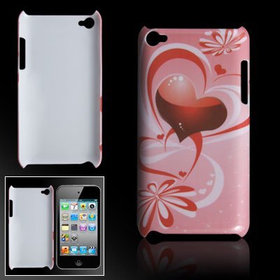 Ruilogod Pink Hard Plastic Case Heart Cover for Touch 4G