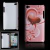 Ruilogod Pink Hard Plastic Case Heart Cover for Touch 4G view 1