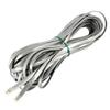 Ruilogod 15M 50ft RJ12 6P6C Male Flat Telephone Line Cable Cord Gray view 1
