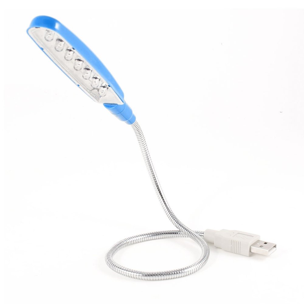 Ruilogod Silver Tone Blue Flexible Gooseneck 7 LEDs USB Light Lamp for Laptop(id:7c 36f 9d eff aa3