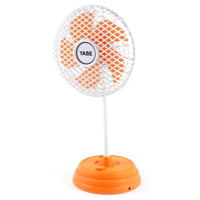 Ruilogod USB Powered LED Torch Plastic Mini Fan Multicolor Light Orange White