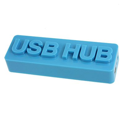 Ruilogod Blue High Speed 4 Port USB 2.0 HUB w Mini 5 Pin Cable