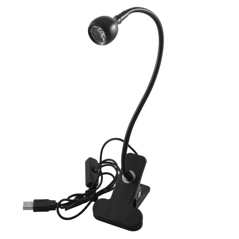 Ruilogod 55" USB Cable 1W 1 LED Flexible Gooseneck Clip Light Black(id:44 fdd ac 2db fe2
