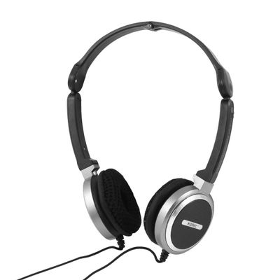 Ruilogod Black Foldable Band 3.5mm Stereo Bass Headset Headphone w Mic for Laptop Desktop