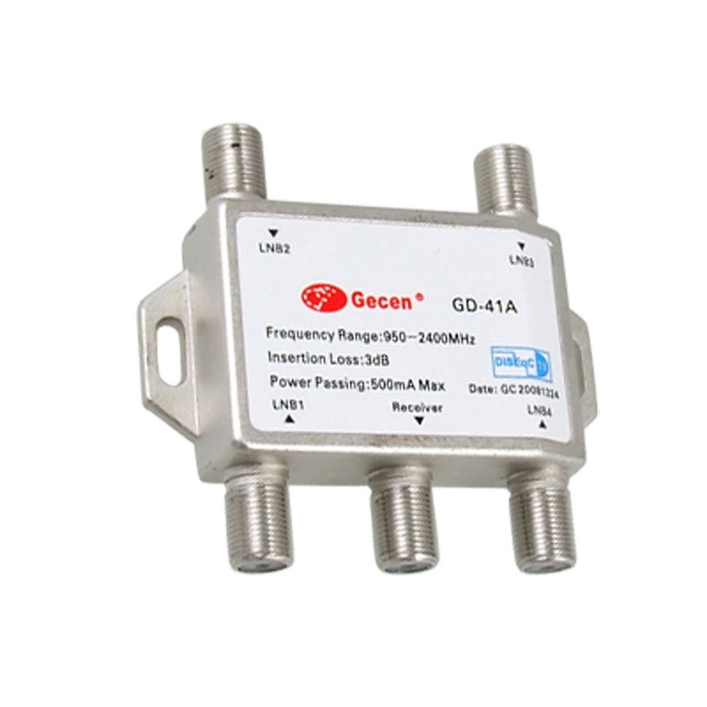 Ruilogod FTA DiSEqC Satellite TV Switch Dish 4x1 Ports