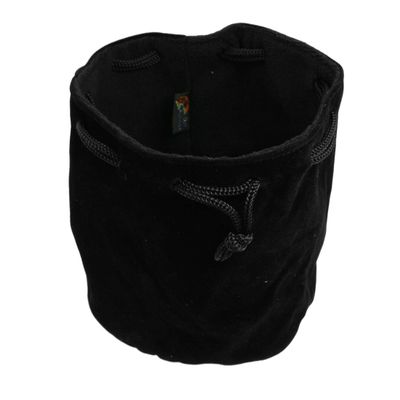 Ruilogod Draw String Soft Flannel Carrying Pouch Case Black for SLR Camera Lens