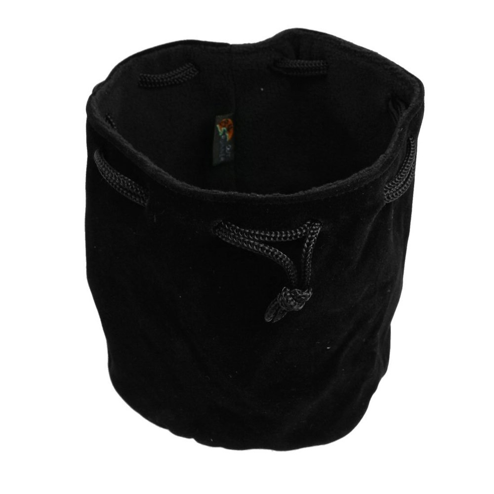 Ruilogod Draw String Soft Flannel Carrying Pouch Case Black for SLR Camera Lens