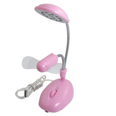 Ruilogod Light Pink Mini Fan Flexible USB Lamp for PC Notebook(id:5b 863 06 12f 3a9