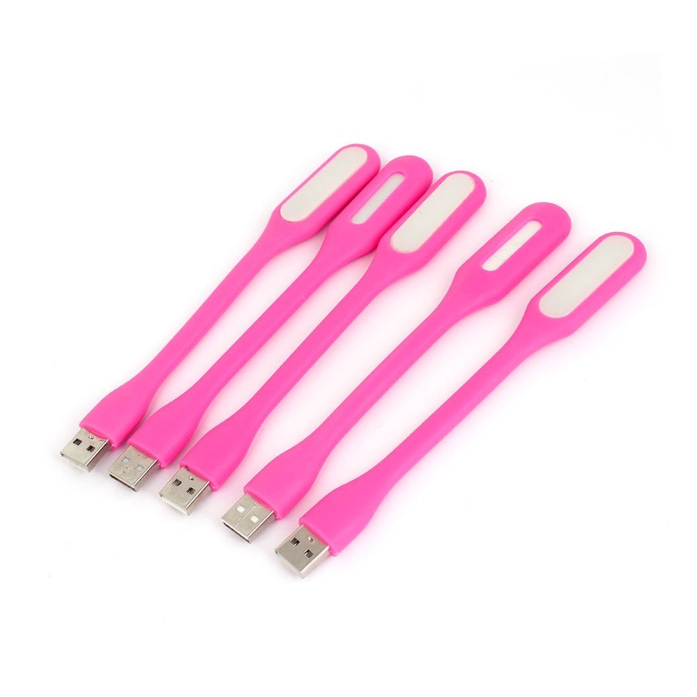 Ruilogod Portable Bendable PC Laptop Reading Lamp USB LED Light 5pcs Pink (id: 28a 05f 318 226 ff3