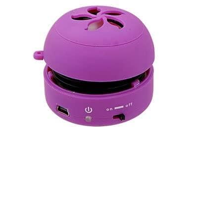 Ruilogod USB Mini 5 Pin Foldable Metal Hamburger Speaker Fuchsia