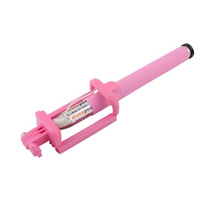 Ruilogod Cell Phone Handheld Extendable Telescopic 6 Sections Stick Monopod Pink