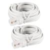 Ruilogod 3 Meters 10ft RJ11 6P4C to RJ45 8P4C Network Telephone Phone Cable 2pcs White view 1