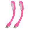 Ruilogod USB Mini LED Light Flexible Computer Laptop Power Bank Lamp 2pcs Pink (id: 6e4 692 072 3d2 3c4 view 1