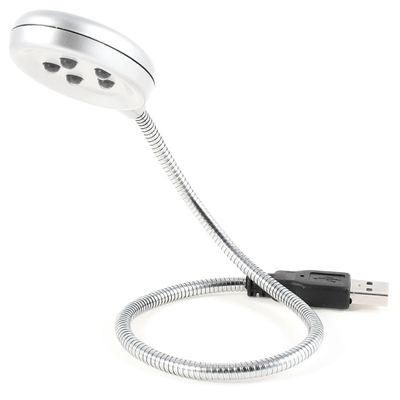 Ruilogod Silver Tone Oval Portable Flexible 5-LED USB Light Lamp for Laptop PC(id:eb 436 e2 120 484