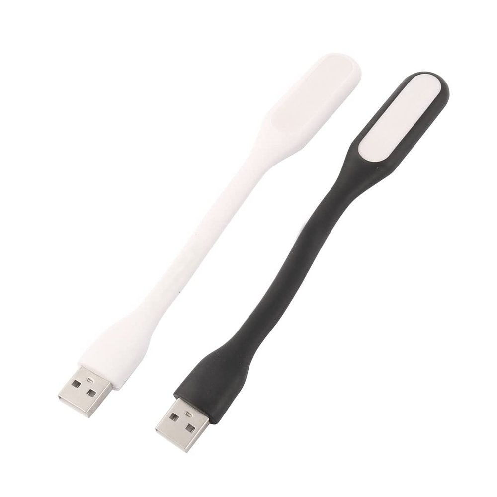 Ruilogod Plastic Computer Laptop Notebook Flexible USB LED Reading Light Lamp 2 Pcs White Black (id: 8ac d94 b29 045 6a0