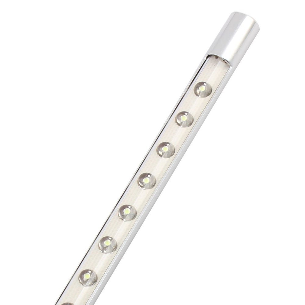 Ruilogod Notebook Laptop Flexible DC 5V 1W Touch Switch USB 10 LED Light Reading Lamp Silver Tone(id:a6 afe 3e 586 b26