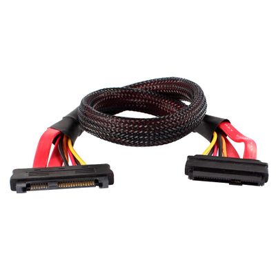 Ruilogod 50cm SAS 29-pin Male to Female M/F Extension Cable Black
