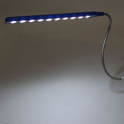 Ruilogod Home Notebook Laptop Flexible Gooseneck Portable USB 10 LED Reading Lamp Blue(id:42 7bc 66 c8d e4a