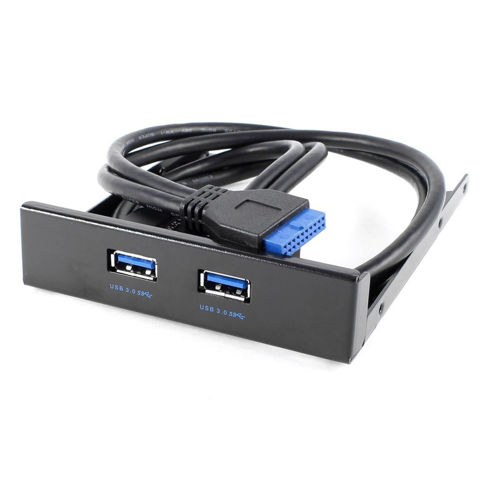 Ruilogod 3.5" Floppy Bay Internal 20Pin 2 Port USB3.0 Front Panel Bracket Cable