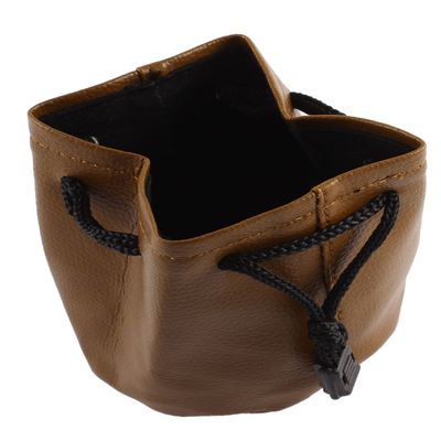 Ruilogod Faux Leather DSLR Camera Lens Protector Carry Pouch Case Bag Brown